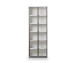 Promo 👏 C11 Gammel High Bookcase with Glass Doors - White ✨